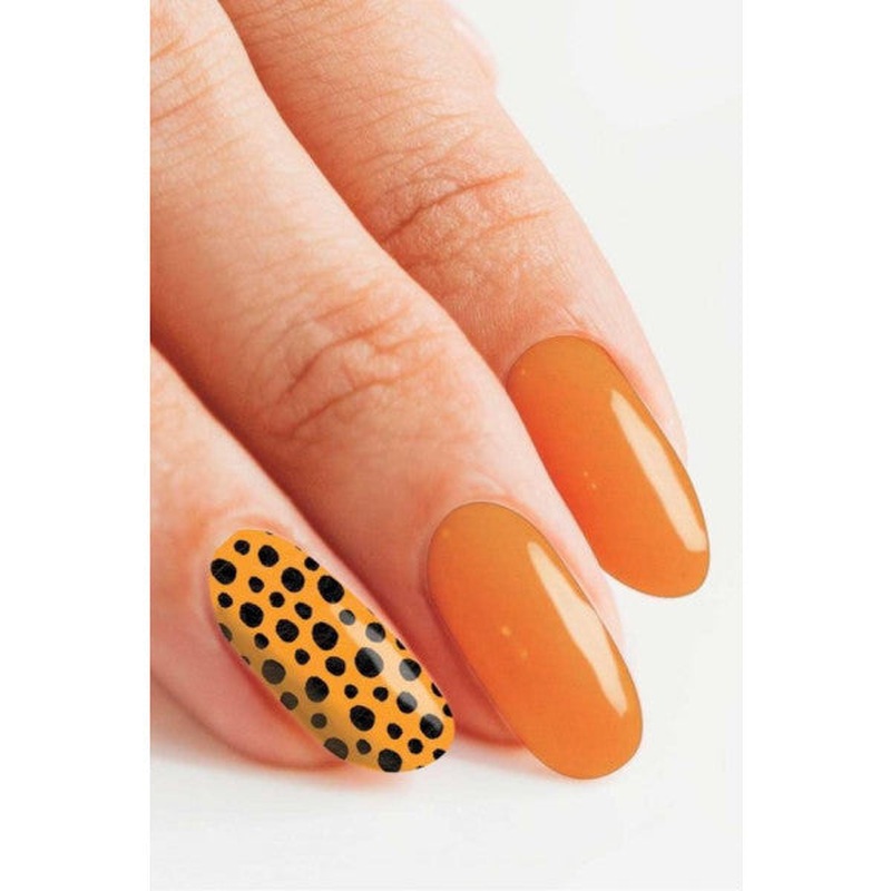 Orange Spotted Nail Tattoo,nail Art,nail Sticker