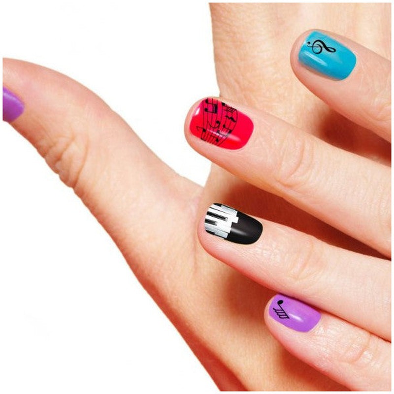 2 Note Nail Tattoo, Nail Sticker, Nail Art