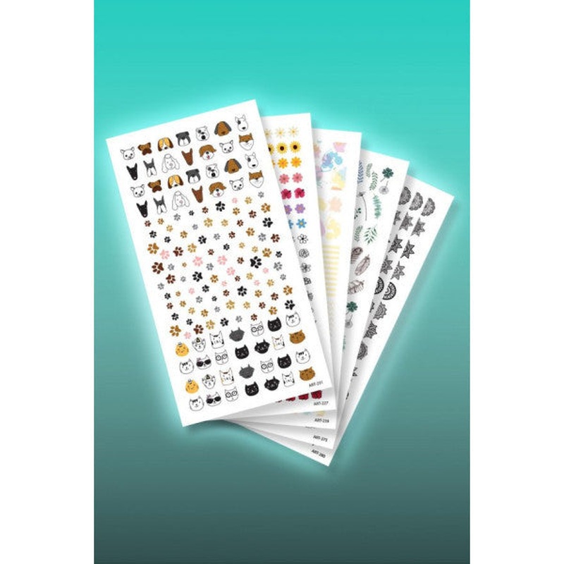 5 Piece Nail Tattoo Set, Nail Sticker Set, Nail Art, Tattoo