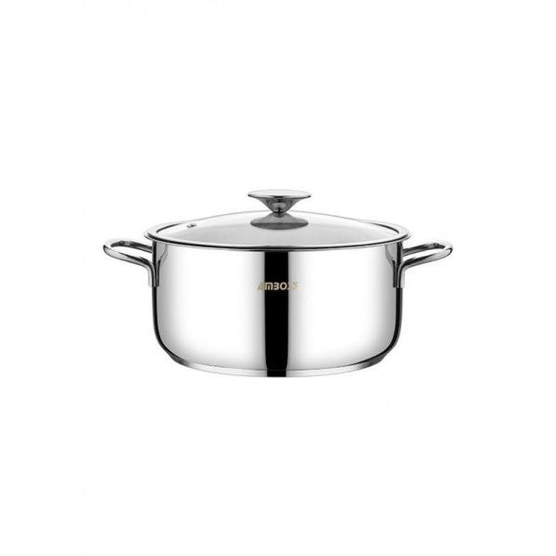 Amboss Cool 8 Piece Glass Lid Induction Based Stainless Steel Cookware Set