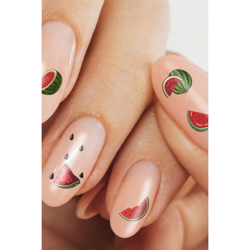 Watermelon Nail Tattoo, Nail Tattoo, Nail Art, Nail Sticker