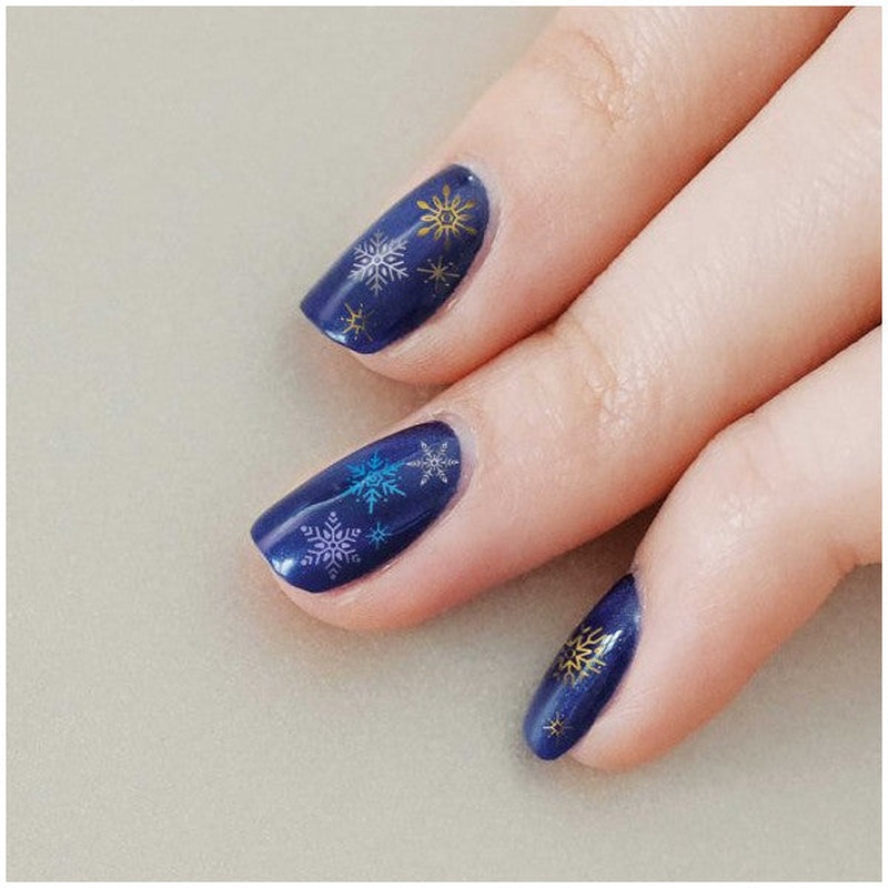 2 Piece Snowflake Nail Tattoo, Nail Sticker, Nail Art