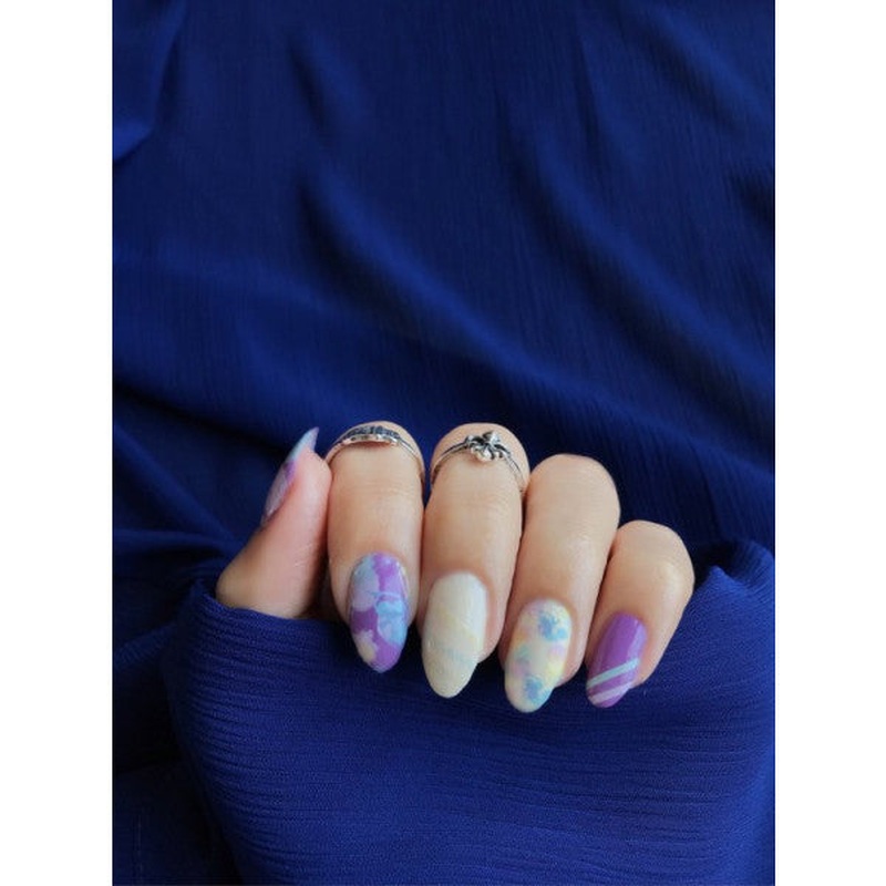 2 Piece Soft Color Line Nail Tattoo, Nail Sticker, Nail Art