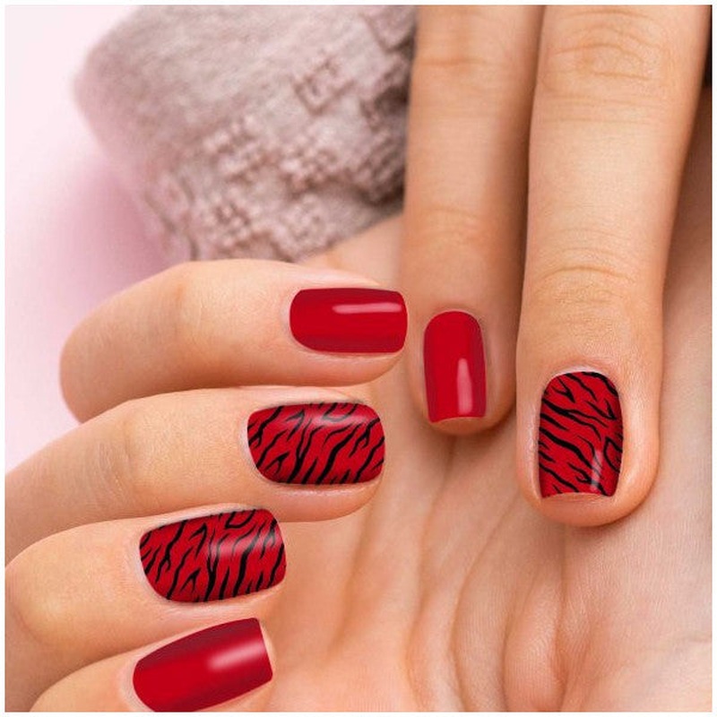 2 Zebra Patterned Nail Tattoo, Nail Sticker, Nail Art