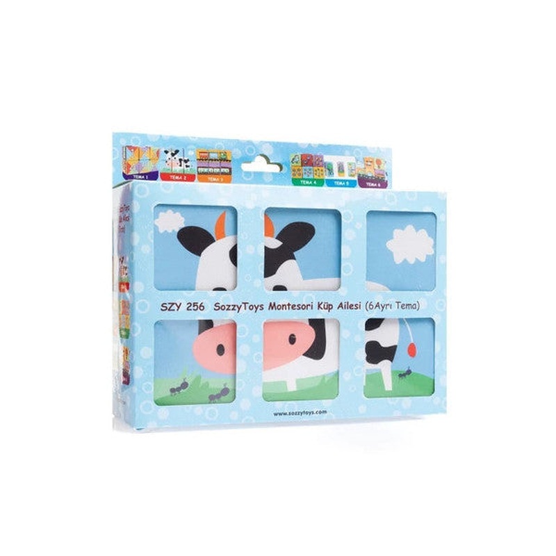 Sozzy Toys Sozzy 6 Different Themed Cube Family - Soft Fabric On Sponge
