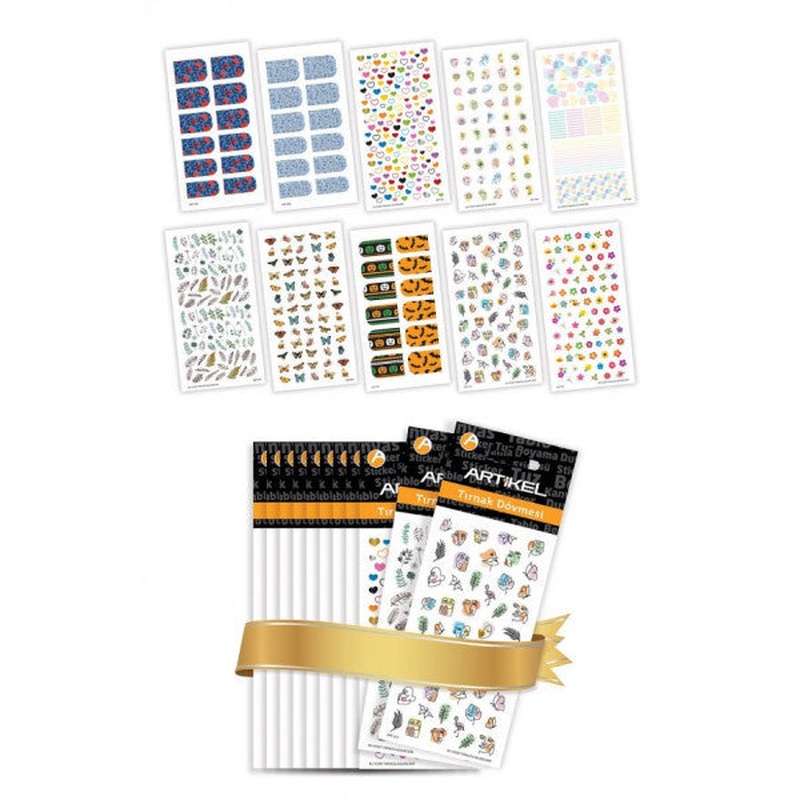 10 Piece Nail Tattoo Set -5, Nail Sticker Set, Nail Art, Tattoo Art-583