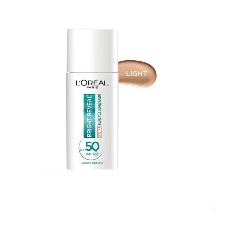 L'oral Paris Bright Reveal Spf 50+ Anti-Dark Spot Tinted Fluid Daily Face Sunscreen 50 Ml - Light