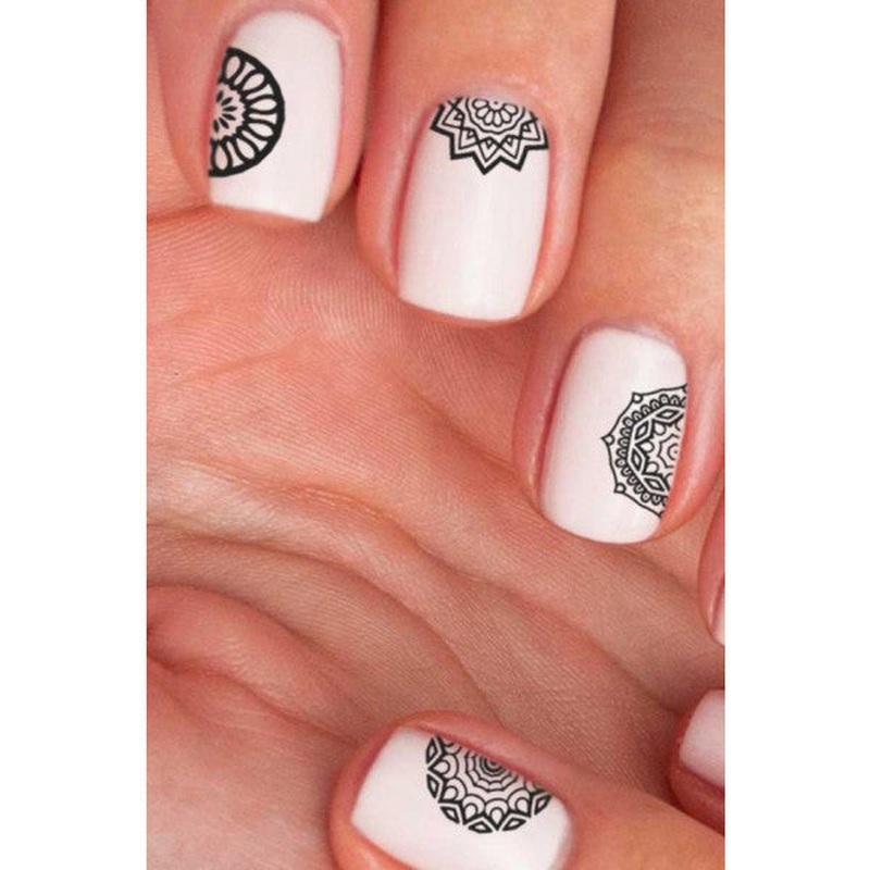 Mandala Patterns Nail Tattoo, Nail Tattoo, Nail Art, Nail Sticker