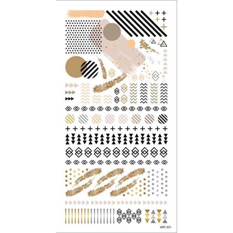 Memphis Patterns Nail Tattoo, Nail Tattoo, Nail Art, Nail Sticker