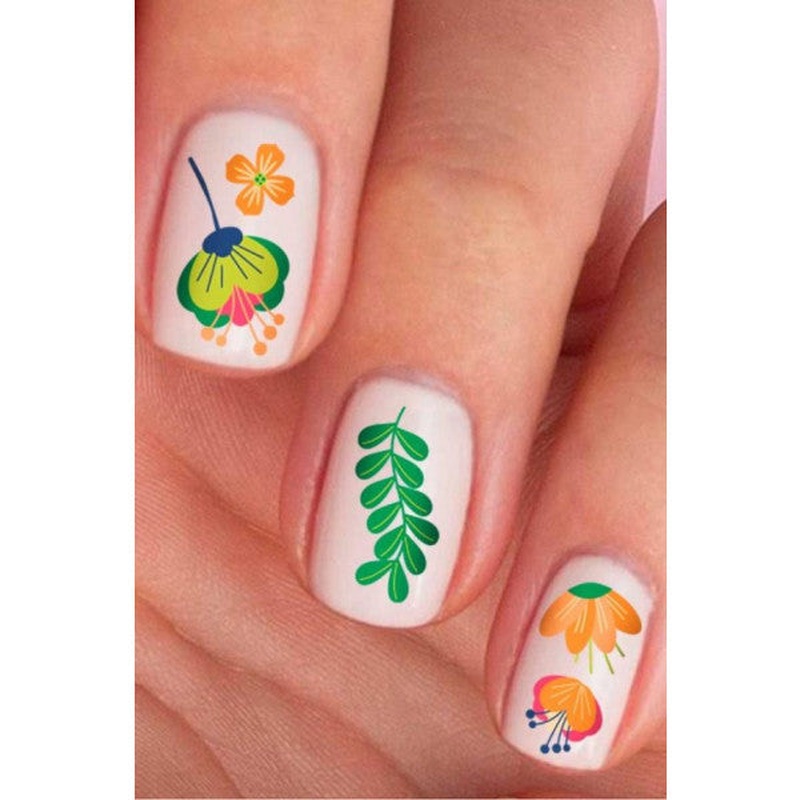Spring Flower Nail Tattoo, Nail Tattoo, Nail Art, Nail Sticker