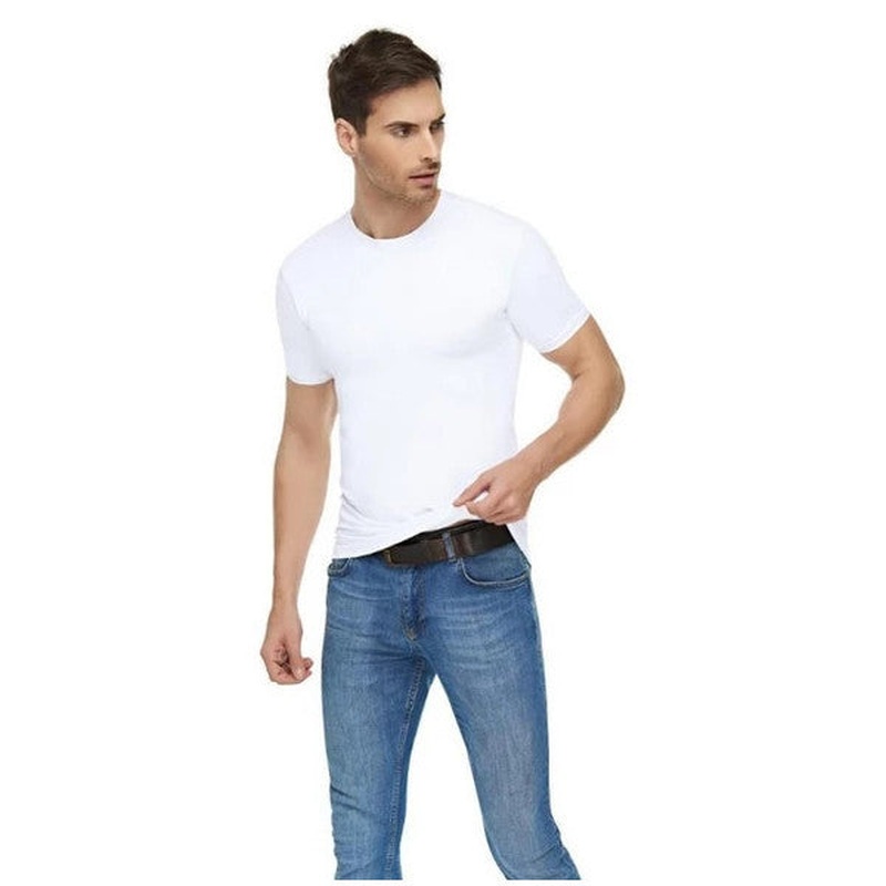 6 Pieces Passion Elite Men's Elastane Zero Collar Undershirt 1301