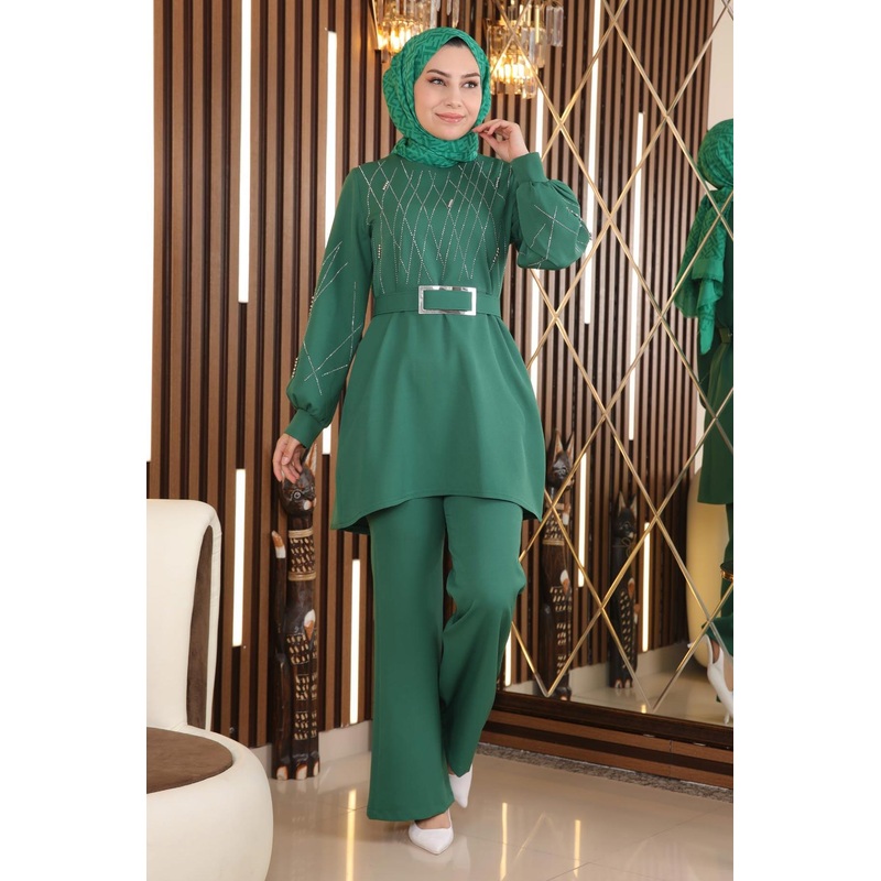 Pearl Stone Detailed Set Emerald Msw19116-5