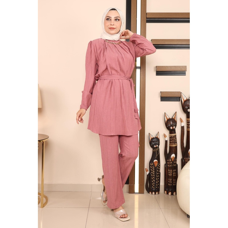 Chain Detailed Set Dusty Rose Msw19140-2