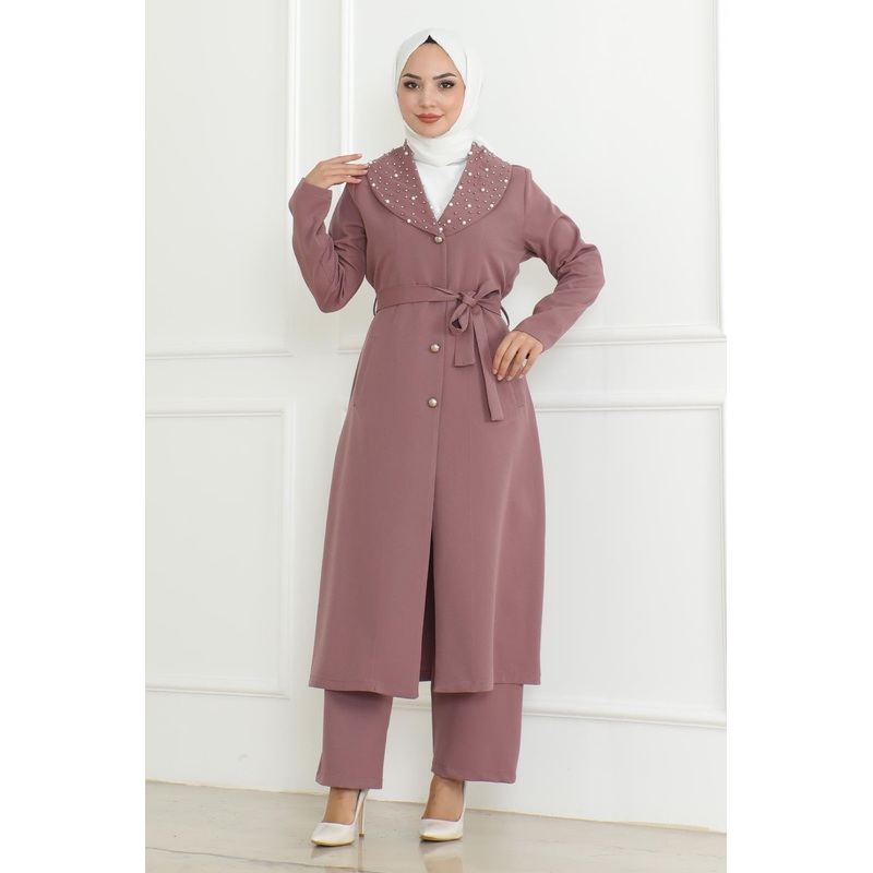 Pearl Detailed Set Dusty Rose Msw19216-3