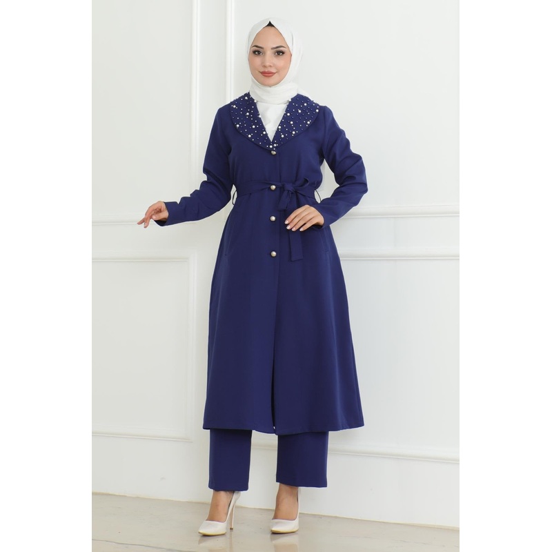 Pearl Detailed Suit Indigo Msw19216-2