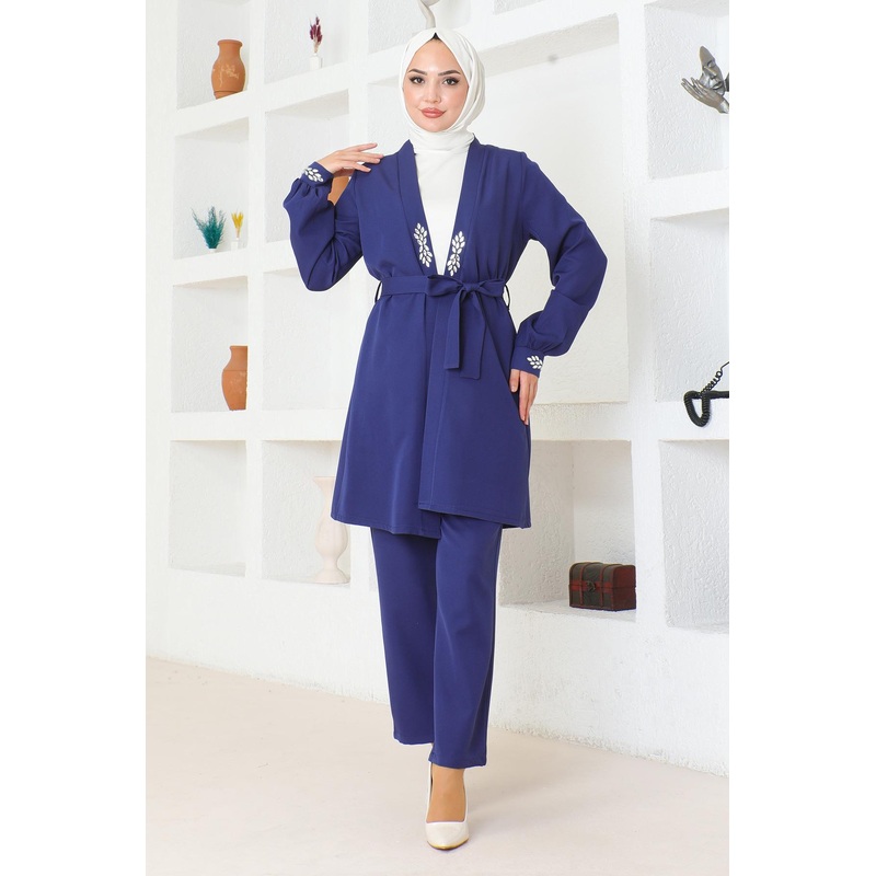 Stone Detailed Set Indigo Msw19203-2