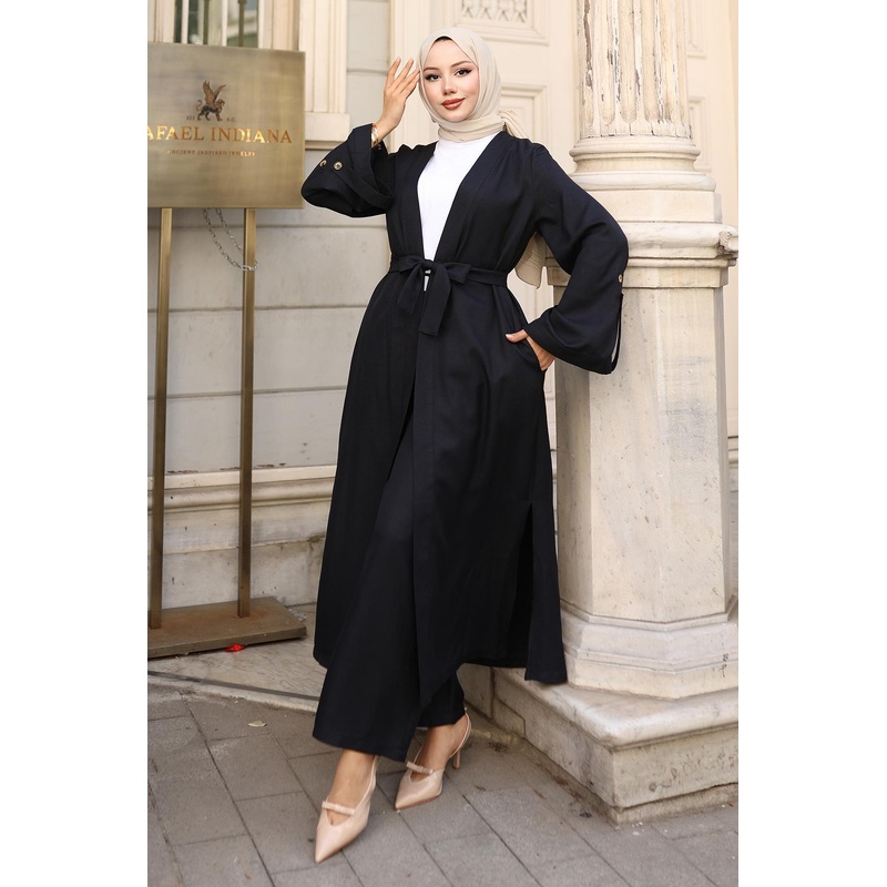 Epaulette Detailed Kimono Suit Black 19253