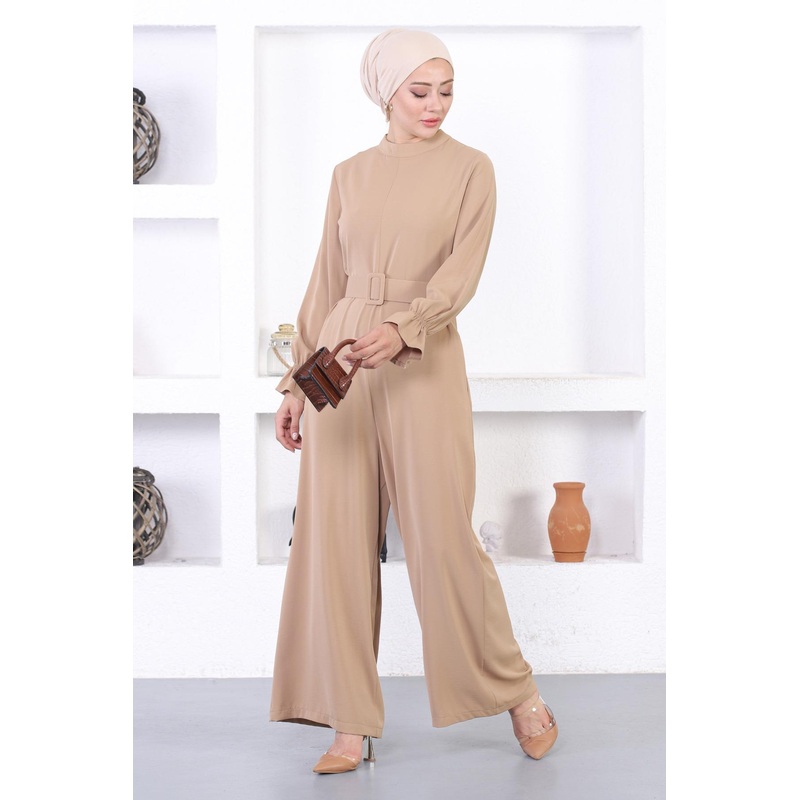 Belted Overall Dress Mink Msw12244