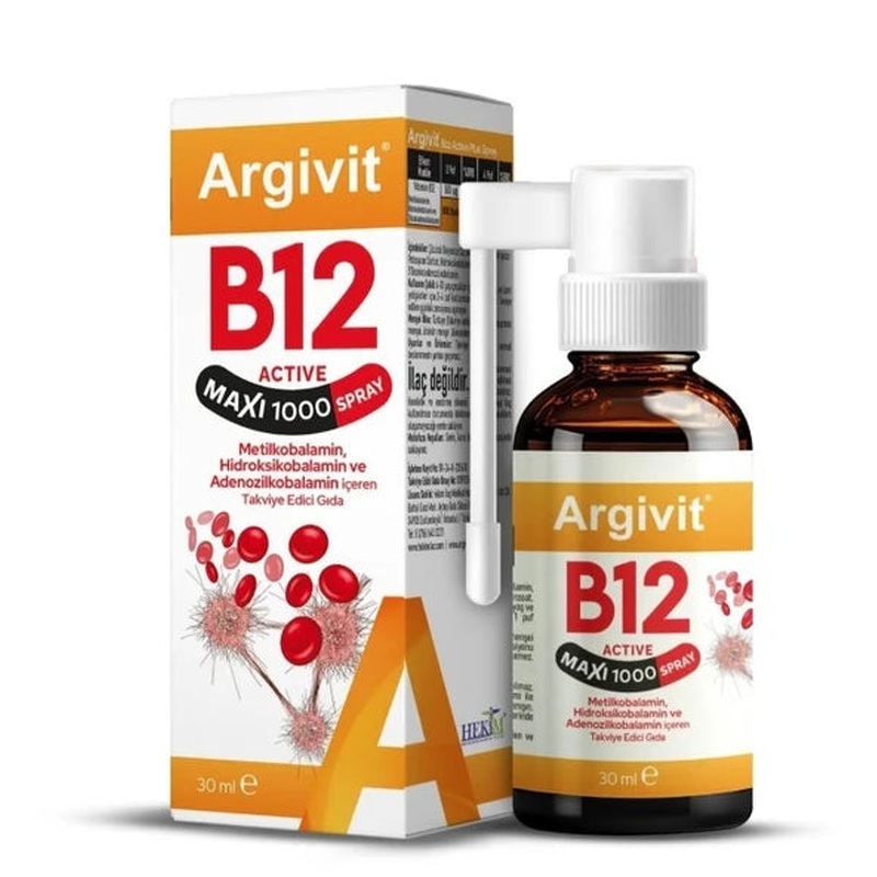 Argivit Vitamin B12 Active Maxi Sprey 30 Ml
