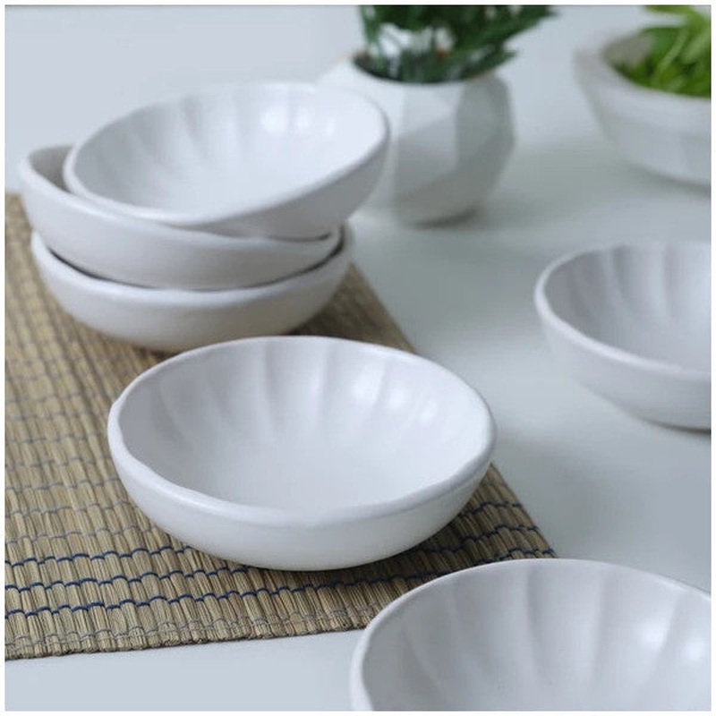 Keramika Matte White Sirius Snack / Sauce Bowl 12 Cm 6 Pieces 022