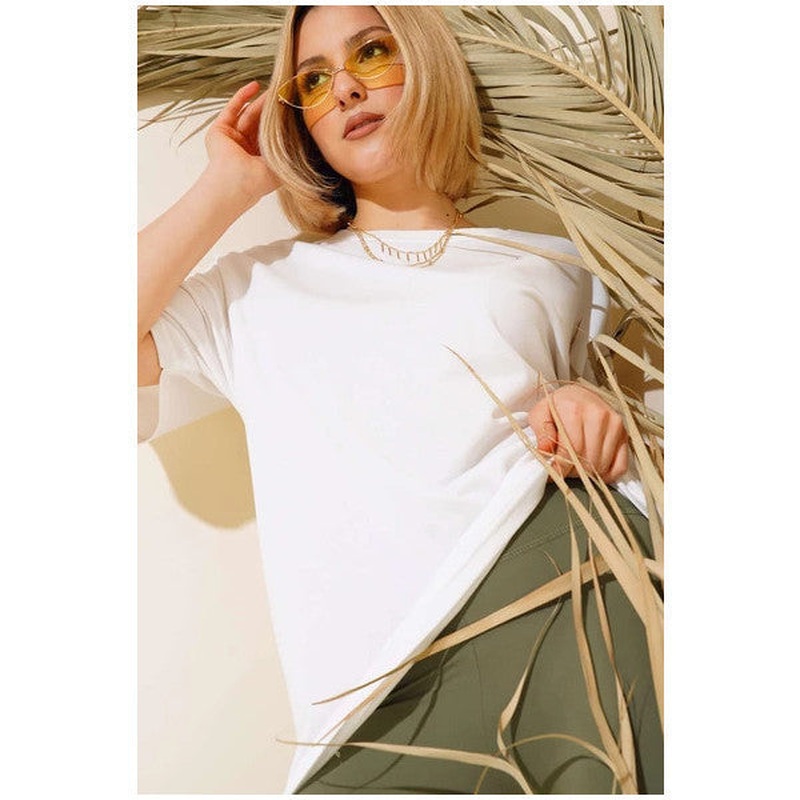 Oversize Basic T-Shirt Ekru