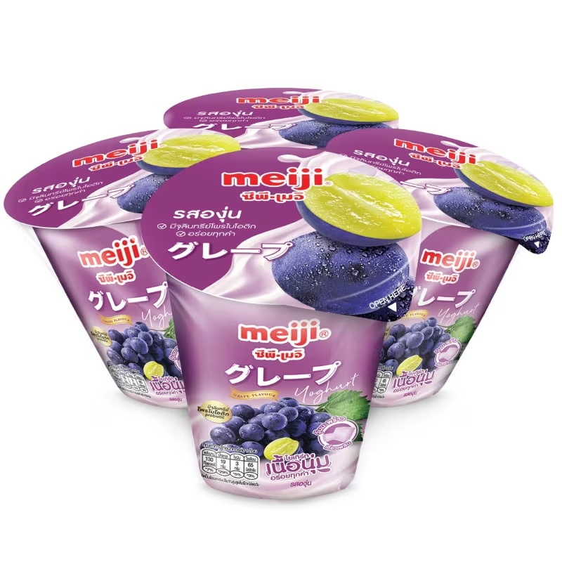 Meiji Yoghurt Grape Flavoured with Nata De Coco pack 4pcs