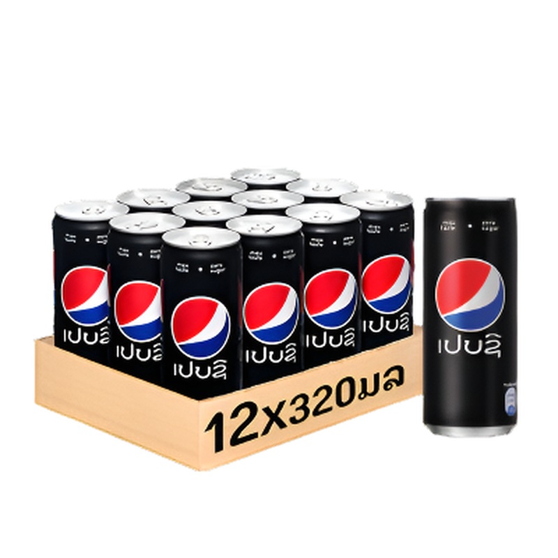 Pepsi Max taste Zero sugar 320ml Shrink film 12 can