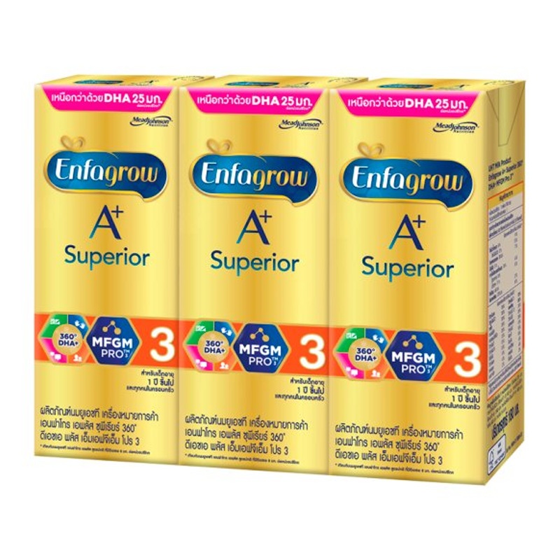Enfagrow A+ Superior 360 DHA+ MFGM Pro 3 UHT Milk Product 180ml Pack of 3boxes