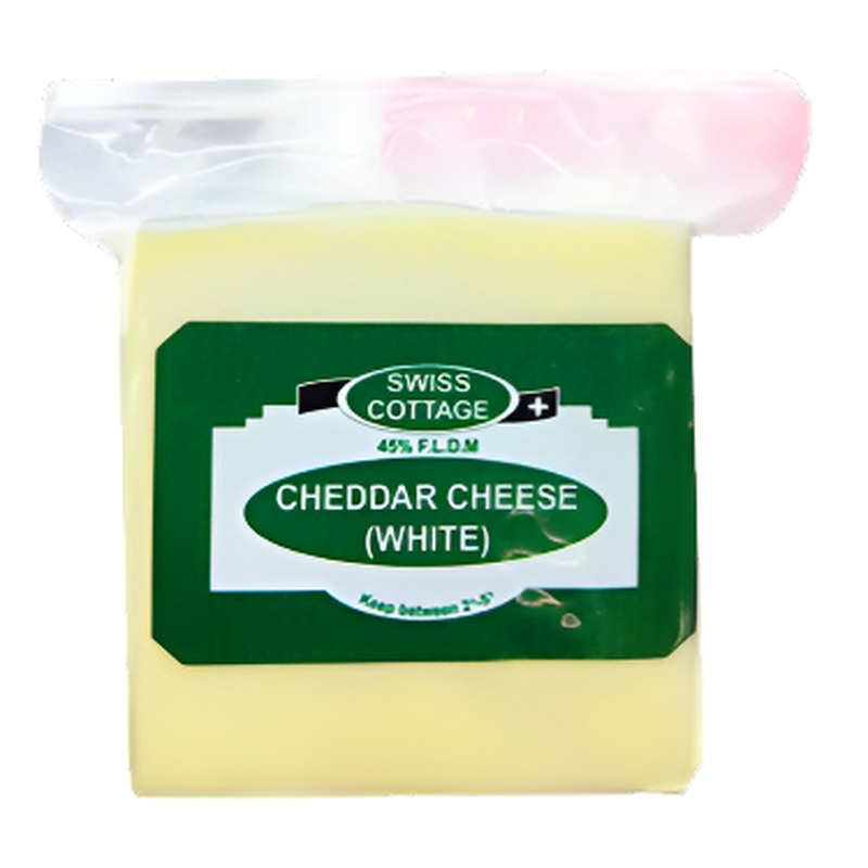 Swiss Cottage Cheddar Cheese White Portion 200g-250g