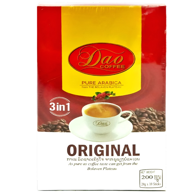 Dao Coffee Pure Arabica From The Bolaven Plateau Formula Original 200g Boxes of 10 Sticks