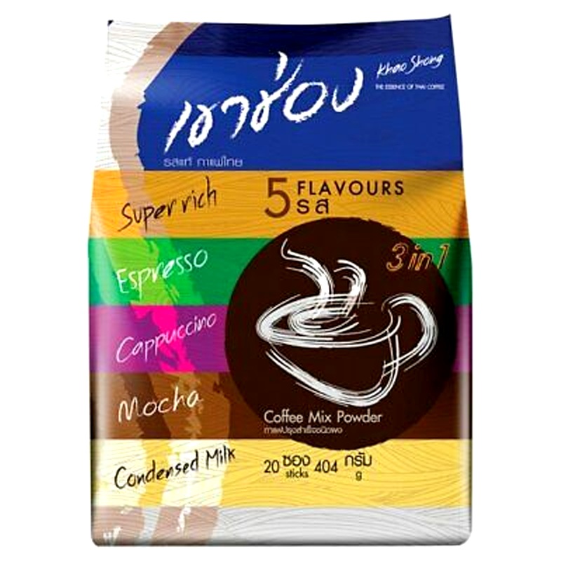 Khao Shong The Essence of Thai Coffee 5 Flavours  3in1 Size 440g Pack of 20Sticks
