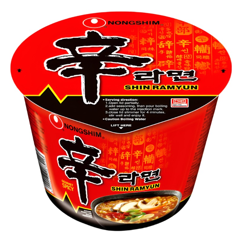 Nongshim Shin Ramyun instant big bowl noodles  Flavor Mushrooms & Beef Size 114g