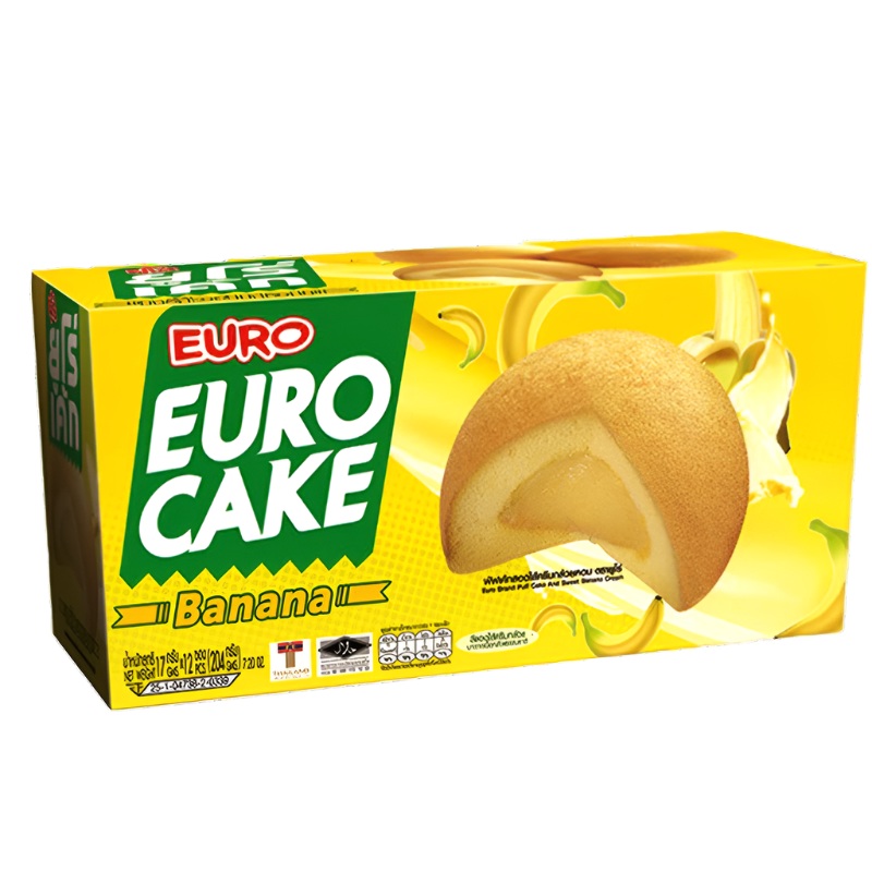 Euro Cake Banana Cream Flavour 17g Pack 12pcs