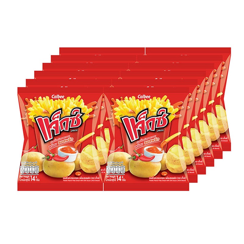 Jaxx Potato French Fries Snack with Chili Sauce 14g Pack of 12pcs
