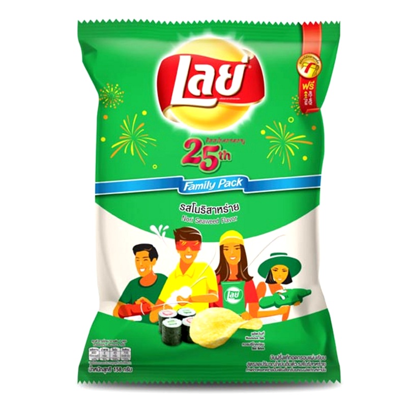 Lay's Classic Potato Chips Family Pack Nori Seaweed Flavor bag 160g