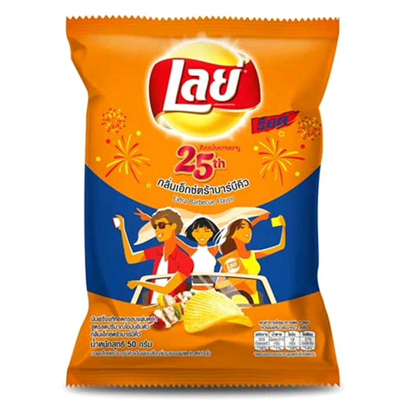 Lay's Rock Potato Chips Extra Barbecue Flavor bags 50g