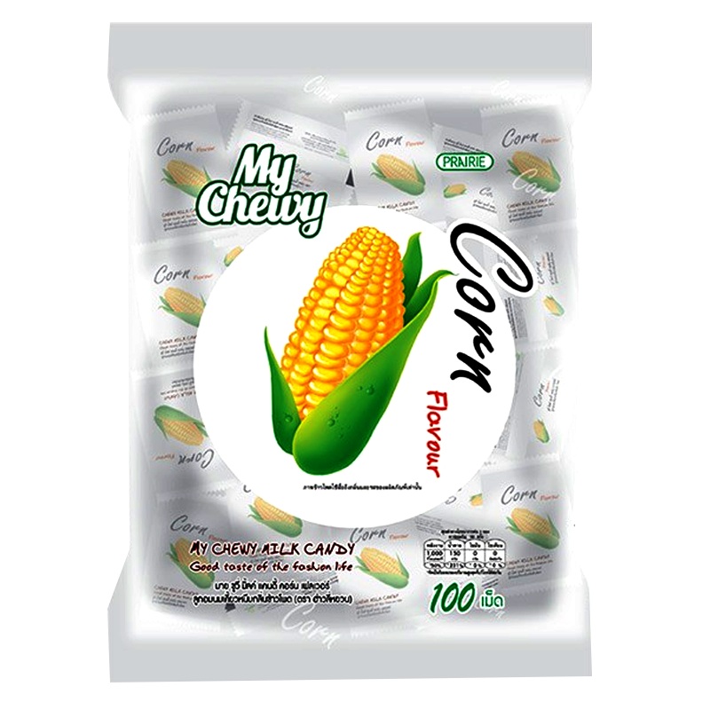 MY CHEWY Chewy Milk Candy Corn Flavor Size 380g Pack of 100pcs