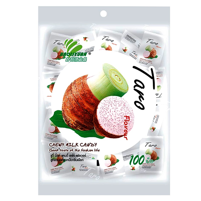 MY CHEWY Chewy Milk Candy Taro Flavor Bags Size 360g Pack of 100pcs