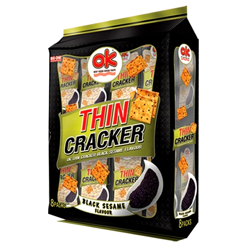 OK Thin Cracker Black Sesame Flavour Size 256g