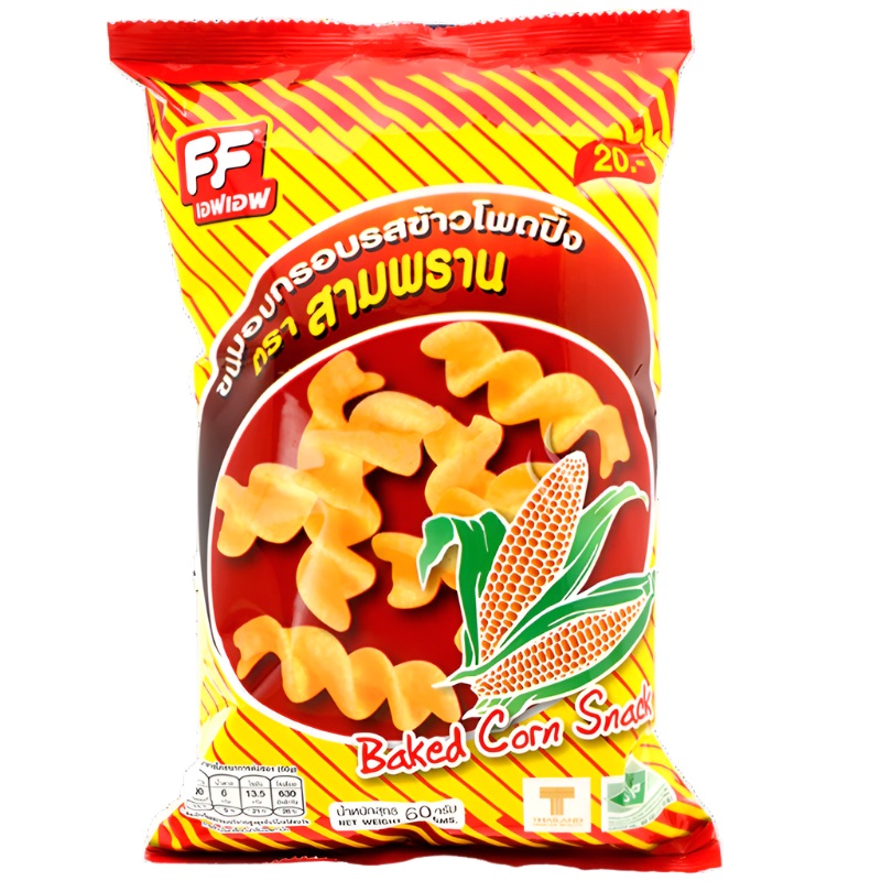 Sampran Brand Baked Corn Snack Bag 60g