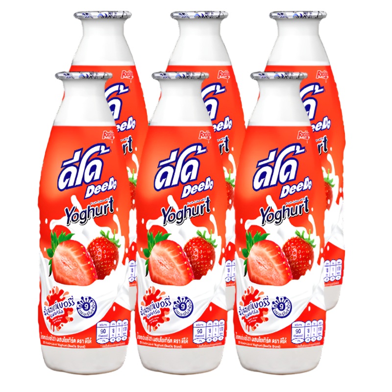 Deedo Brand Mixed Fruit Juice Strawberry with Yoghurt Size 300ml Pack of 6bottle