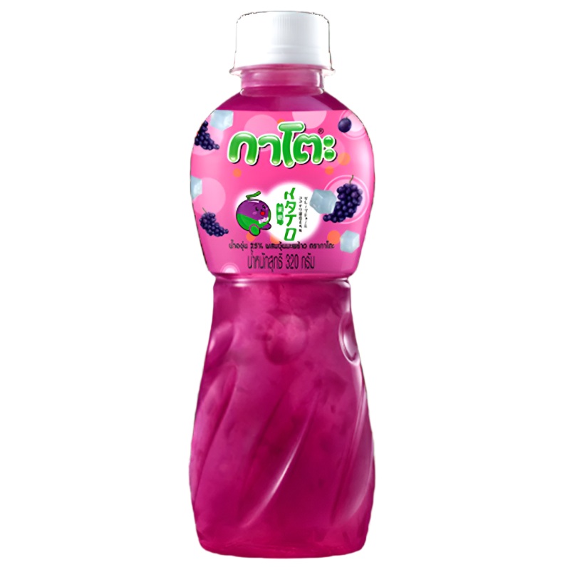 Kato 25% Grape Juice with Nata de Coco Bottle 320g