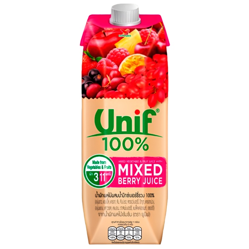 Unif 100% Mixed Vegetable and Fruit Juice with Mixed Berry Juice 1L