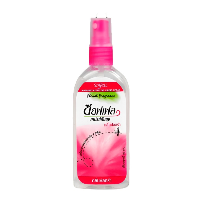 Soffell Mosquito Repellent Liquid Spray Floral Scent Size 80ml