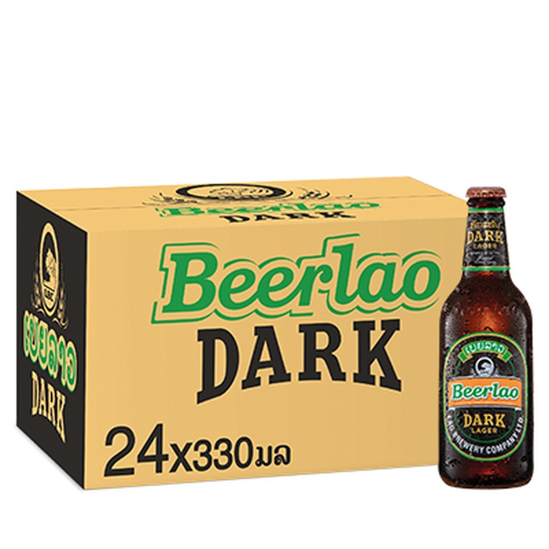 Beerlao Dark 330ml bottle per box of 24 bottles