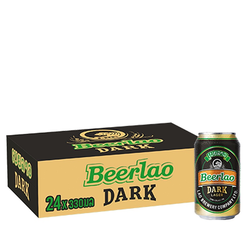 Beerlao Dark 330ml can per box of 24 cans