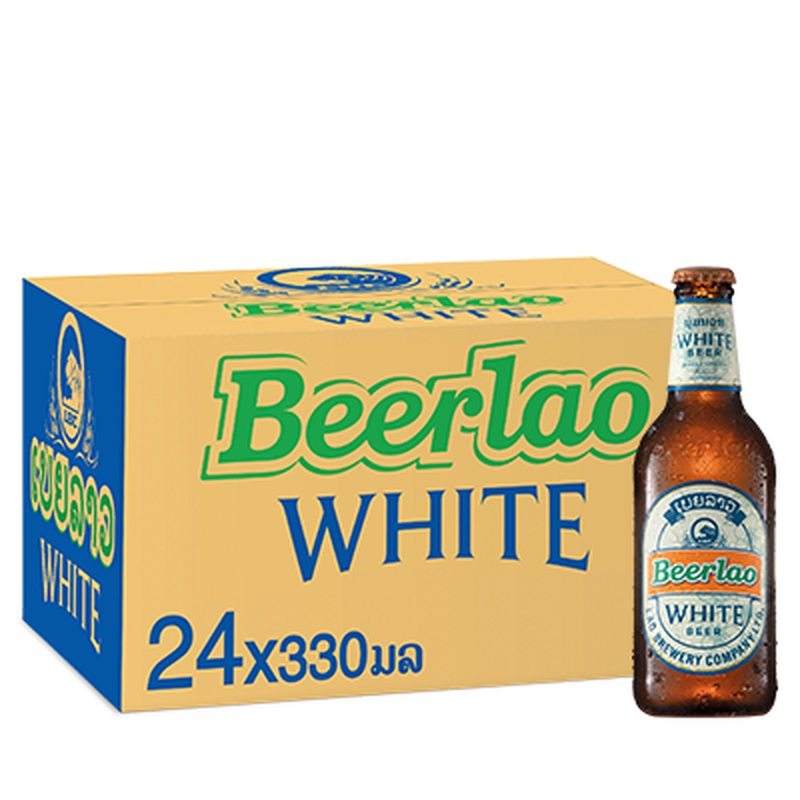 Beerlao White 330ml bottle per box of 24 bottles