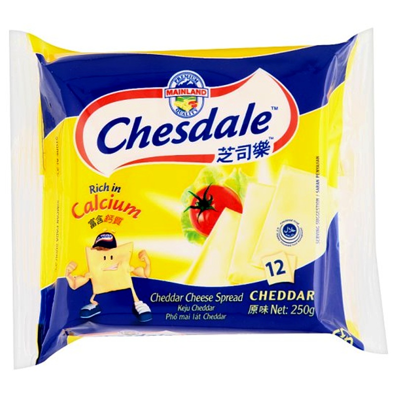 Chesdale Trim Chedddar Cheese Spread 12 Slices Size 250g