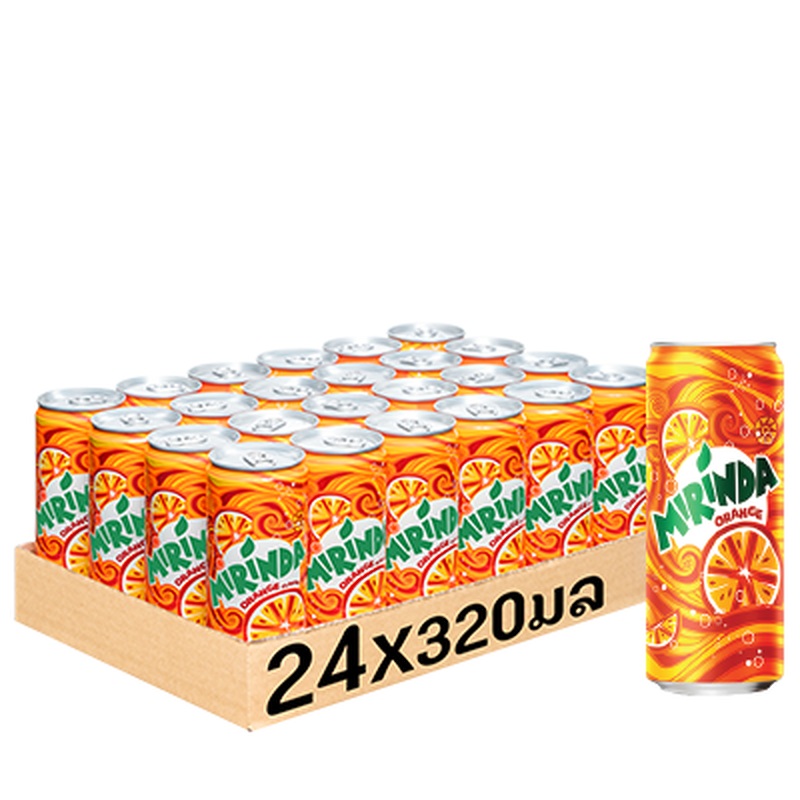 Mirinda Orange 320ml can per pack of 24 cans