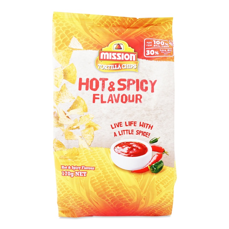 MISSION Tortilla Chips Hot & Spicy Flavour 170g